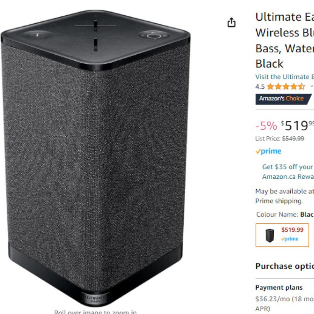 Ultimate Ears Hyperboom Portable Bluetooth Speaker, Loud Speaker